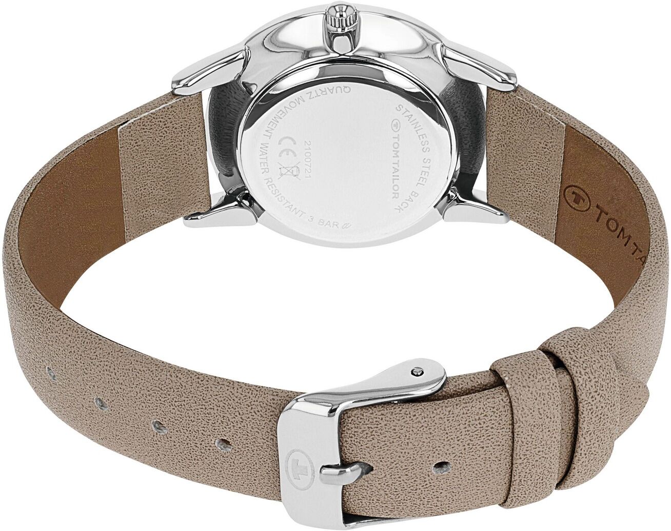 Quarzuhr TOM TAILOR, beige (beige, silberfarben), Armbanduhren, Damen, silberfarben, Quarzuhr, Armbanduhr, Damenuhr, analog