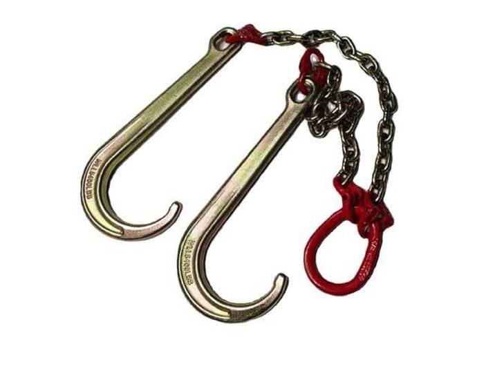 Abschleppkette 5t Verzinkt Mit J-Haken, Bergungskette Für Auto Hochfeste verzinkte Kette, 5 Tonnen Zugkraft, robuste J-Haken, langlebige Konstruktion, vielseitige(Double Hook,5T)