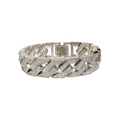 Bettelarmband URBAN CLASSICS "Urban Classics Unisex Glitter Bracelet" Gr. L, silber, Armbänder, Damen, L/XL, Eisen, Bettelarmband