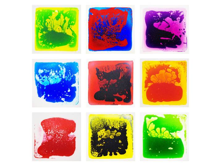 Art3d Lot de 9 dalles de sol sensorielles liquides - Tapis de jeu interactif couleurs cosmiques pour enfants, piste de danse maternelle, dalles décoratives antidérapantes, sûres et écologiques