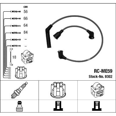 NGK Zündleitungssatz 9302 für MITSUBISHI
