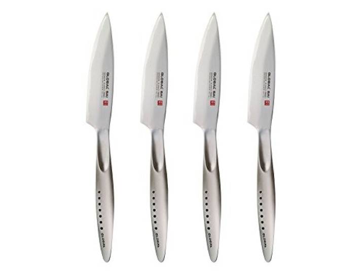 Global SAI-T01/4 Steakmesserset, 4 Stk.,11.5cm Hammerdesign