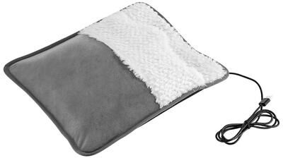 Inspire Essentials Electric Foot Heating Pad Cozy Plush Foot Warmer USB Heated Foot Mat gray