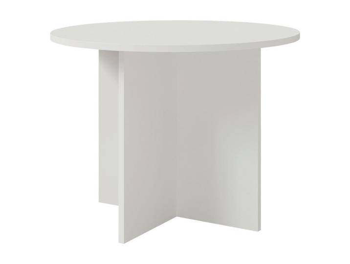 Lomoco Esstisch, Weiß, rund, Wange, 100x76x100 cm, in verschiedenen Holzdekoren erhältlich, Esszimmer, Tische, Esstische, Esstische rund