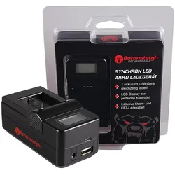 Berenstargh Synchron USB Ladegerät f. GoPro AHDBT-301 AHDBT-302 Hero 3 Hero 3+, Action Cam Zubehör, Schwarz