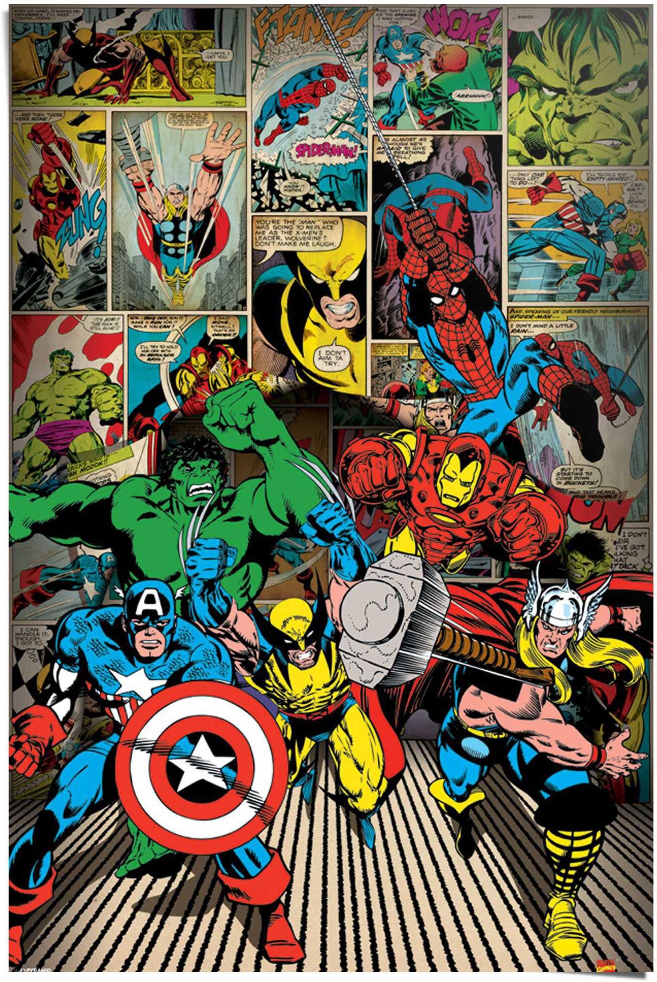 Reinders! Poster REINDERS "Marvel Helden", bunt (farbe bild(er): mehrfarbig), B:61cm H:91,5cm, Papier, Bilder, Poster farbe bild(er): mehrfarbig B/H/T: 61cm x 91,5cm, 1 Stk.