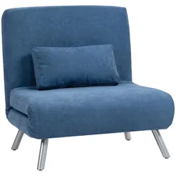 SCHLAFSESSEL 3-in-1 klappbar Schlafsofa mit Bettfunktion Relaxsessel Blau