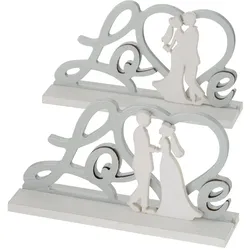 Boltze Deko Aufsteller Love, L20/B4,5/H11 cm, grau
