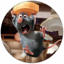 Essbares Papier „Ratatouille“ – Rémi mit Käse auf dem Kopf, 19,5 cm