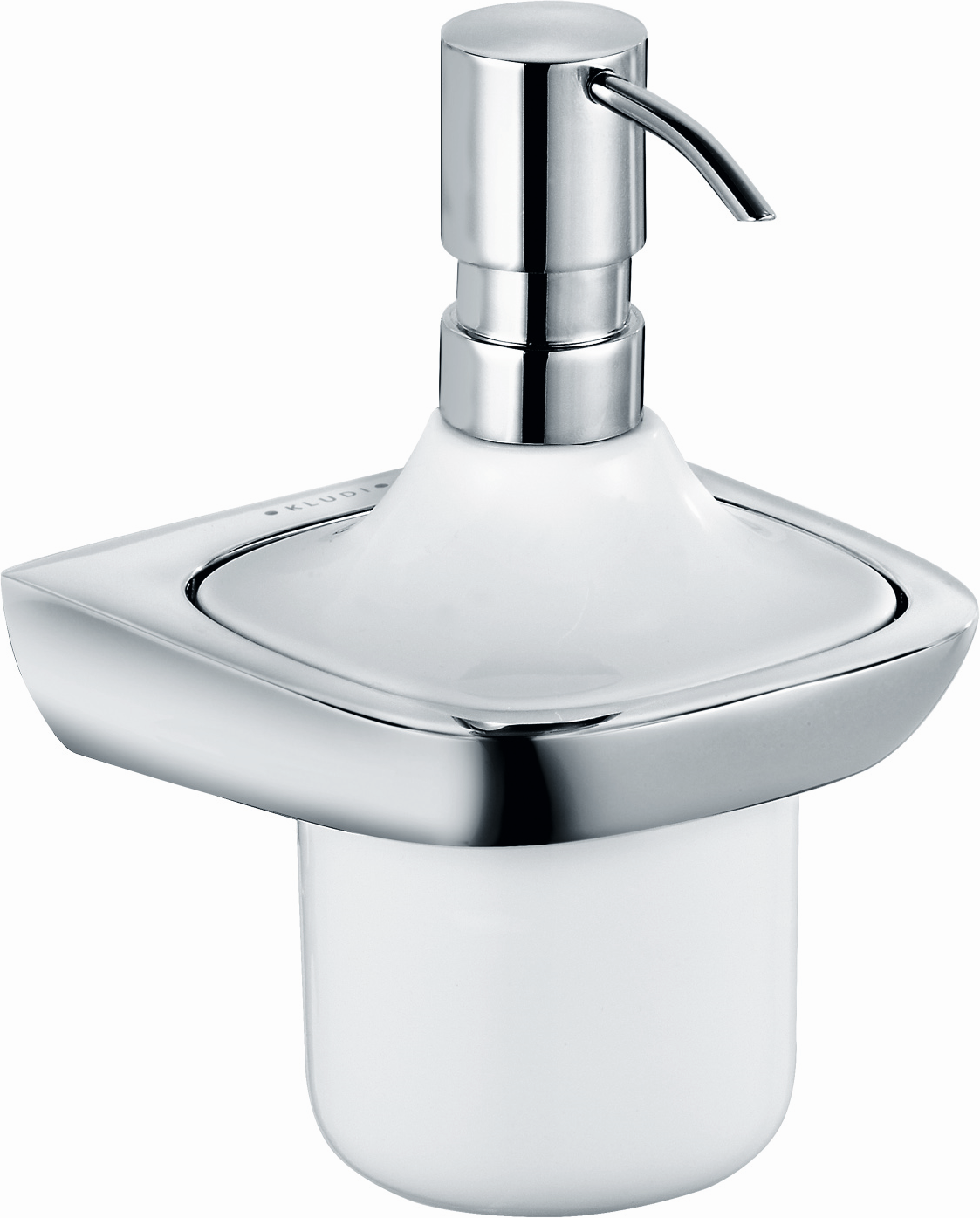 Kludi Amba distributeur de savon chrome, Réservoirs porcelaine, montage mural