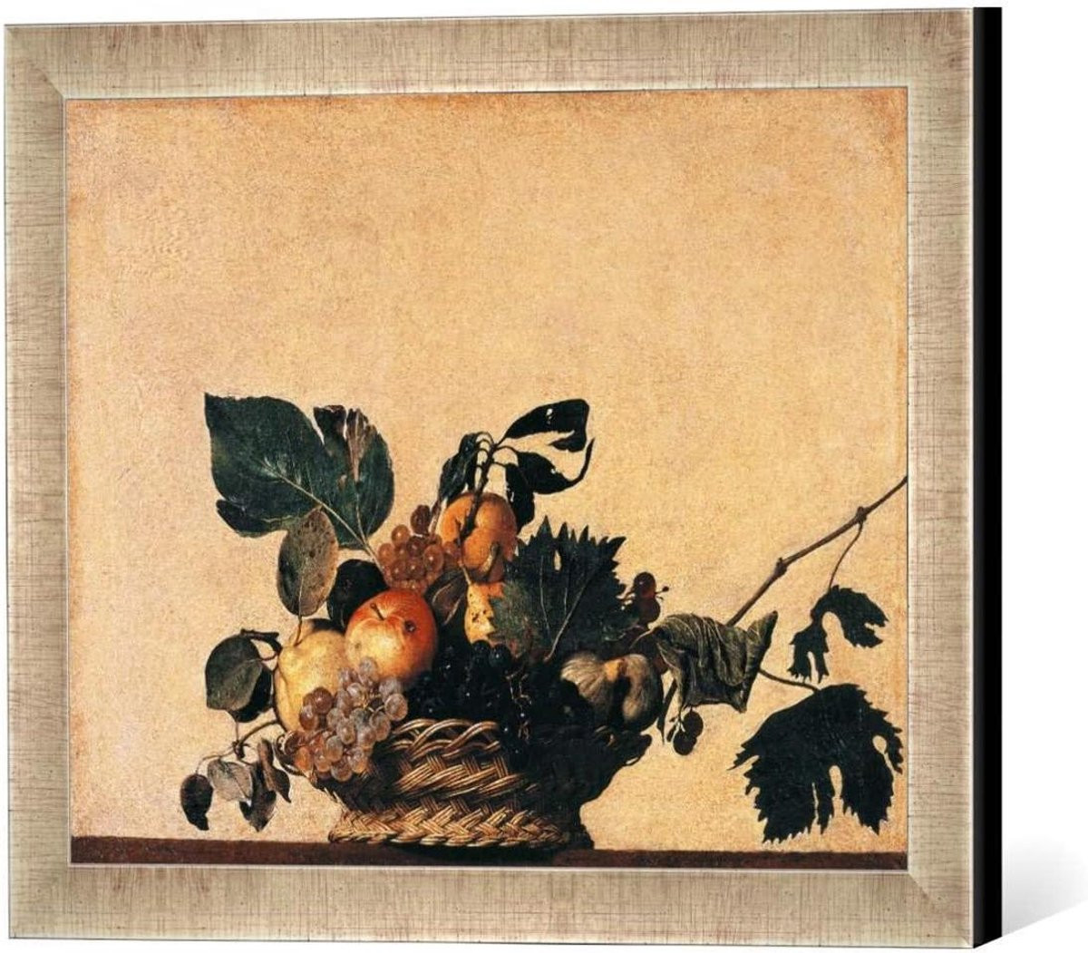 Ingelijste kunstprint poster in zilver, 44 x 34 cm
