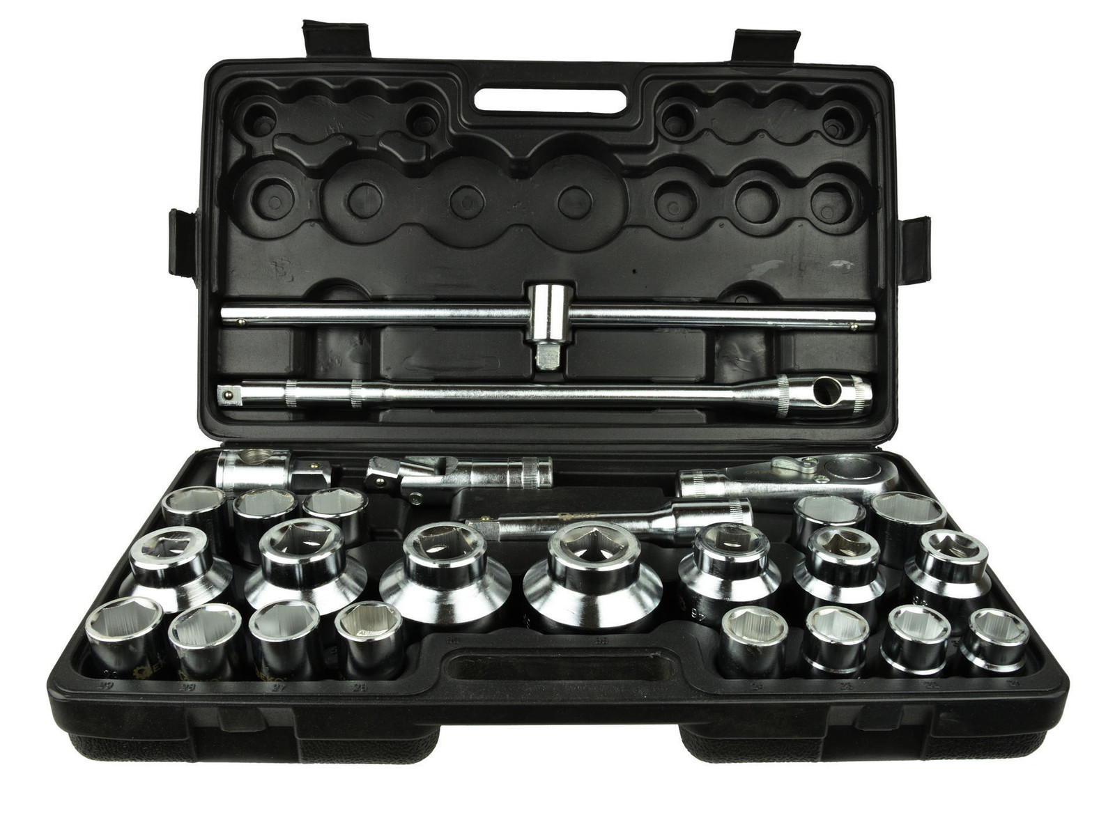 GEKO 26-delige chroom-vanadium sleutelset met 6-kant profiel, 21-65 mm