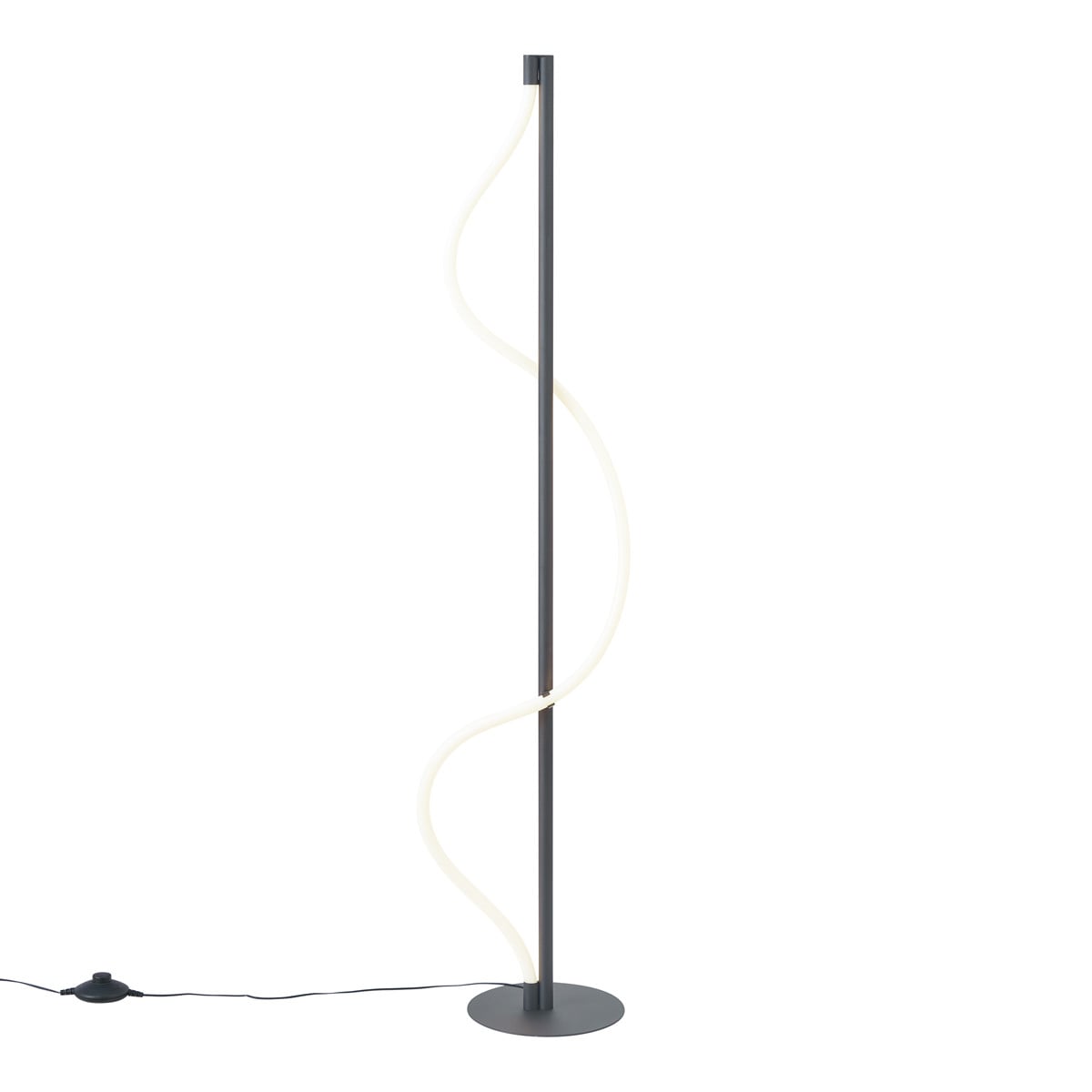Qazqa Moderne Vloerlamp Zwart met LED en Dimfunctie