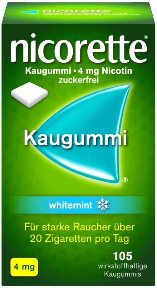 Nicorette 4mg Nikotinkaugummi whitemint zur Rauchentwöhnung