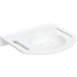 Geberit Publica Waschtisch 402160016 60 x 55 cm, mit Hahnloch, ohne Überlauf, mit Ausschnitten, barrierefrei, weiß-alpin