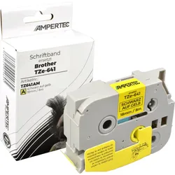 P-Touch Band kompatibel zu TZe-641  schwarz auf gelb  18mm / 8m  laminiert