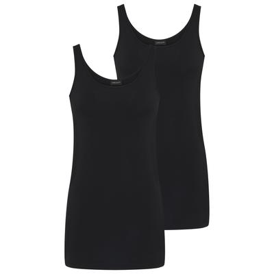 Longtop LAURA SCOTT, Damen, Gr. 46, schwarz (schwarz, schwarz), Jersey, Obermaterial: 95% Baumwolle, 5% Elasthan, unifarben, Basic, sehr figurbetont Po-bedeckend, Rundhals, Tops, mit Stretchanteil