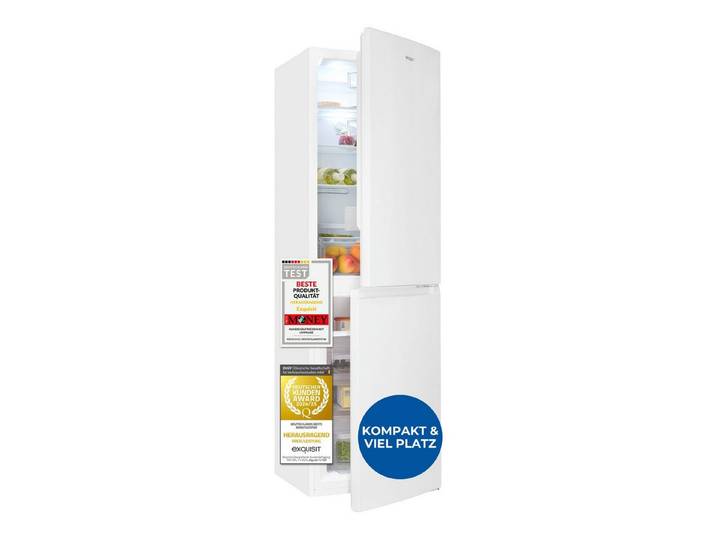 exquisit Kühl-/Gefrierkombination KGC5250-85-NF-040D, 181 cm hoch, 54,5 cm breit, No-Frost, 4-Sterne-Gefrierfach, Schnell-Gefrierfunktion