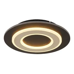 Deckenlampe Deckenleuchte Schlafzimmerlampe Esszimmerleuchte champagnerfarben dunkelbraun, Metall MDF, LED 24W 710lm 3000K warmweiß, D 32 cm