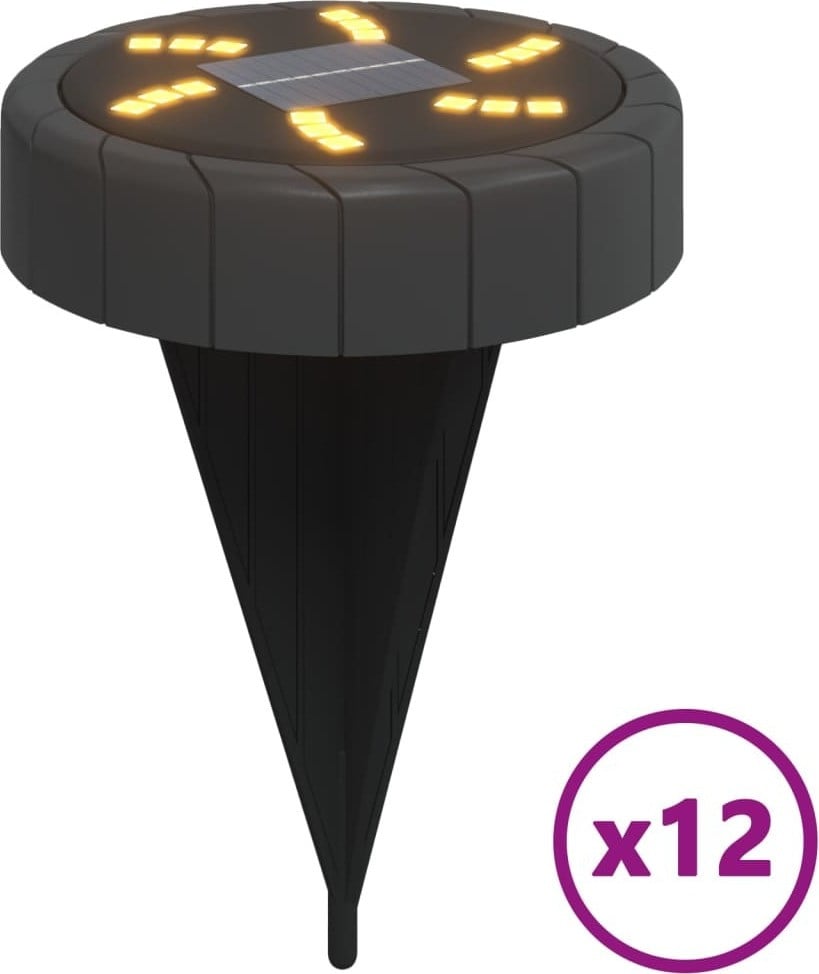 vidaXL LED Solar Tuinverlichting met Aardspies, Warmwit, 12 stuks