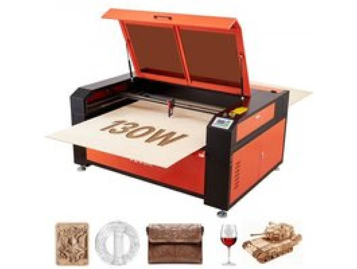 VEVOR Graveur Laser CO2 130 W Machine à Graver Laser CO2 1400x900 mm, Machine de Gravure et Découpe Autofocus, Passage Bidirectionnel, Compatible avec LightBurn, pour Bois Cuir, avec Assistance d'Air