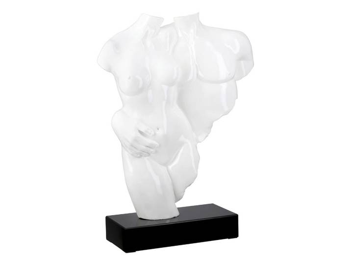 Skulptur Coppia, Schwarz, Weiß, Kunststoff, Stein, 35x49x12 cm, stehend, Dekoration, Dekofiguren & Skulpturen, Skulpturen