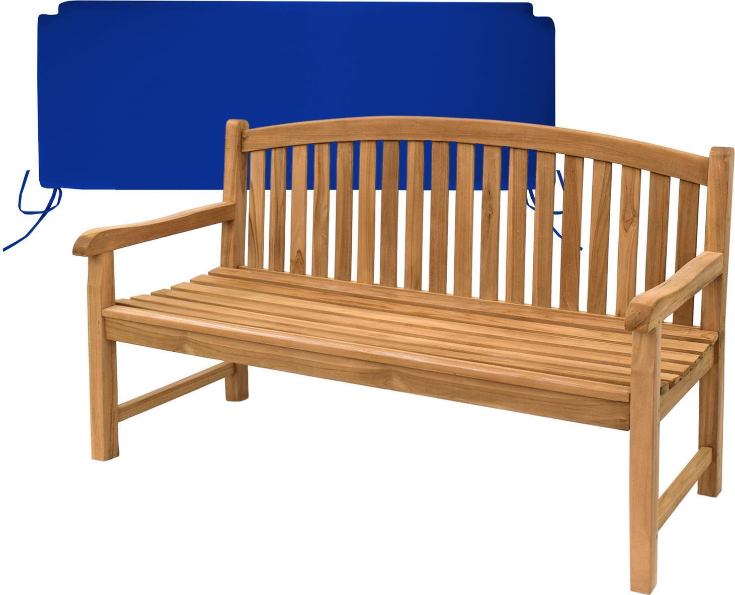 Gartenbank Bari Teak Massivholz 150 cm Blau