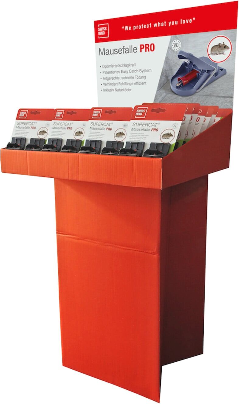 SWISSINNO Mausefalle SuperCat Pro 2er Set inkl. Köder Display, Inhalt 40 Stück (1 160 051)
