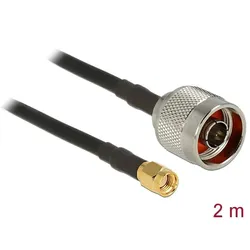 DELOCK HF Adapter N -> RP-SMA CFD200 low loss 2,0m St/St