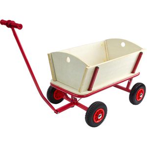 DEMA Bollerwagen 20036, 80kg Traglast, 90 x 60 x 91cm (L/B/H), braun/rot