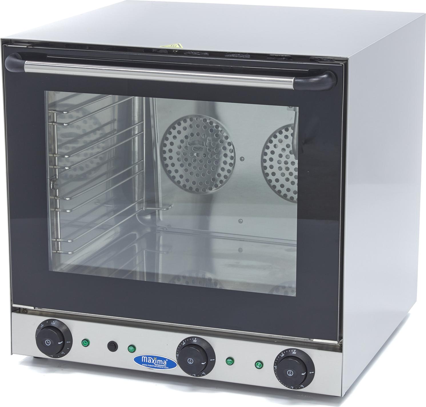Maxima - Gastro Konvektionsofen - Grill und Dampf - Passt zu 4 Tabletts - Eingebauter Timer