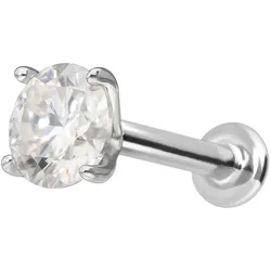 14 Karat Gold Labret mit Innengewinde MOISSANIT