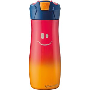 Maped Trinkflasche Picnik, Concept Kids 871301, aus Edelstahl, pink / orange, mit Strohhalm-Deckel, 580 ml