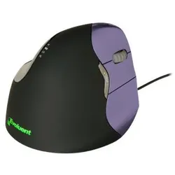 Evoluent VerticalMouse 4 Small - Maus - Für Rechtshänder - optisch - 6 Tasten - kabelgebunden - USB - schwarz-blau