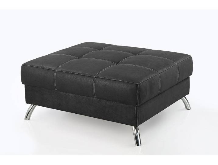 Hocker, Luxus-Microfaser in Antiklederoptik, Anthrazit, 103×86 cm, Klassisch, Jockenhöfer