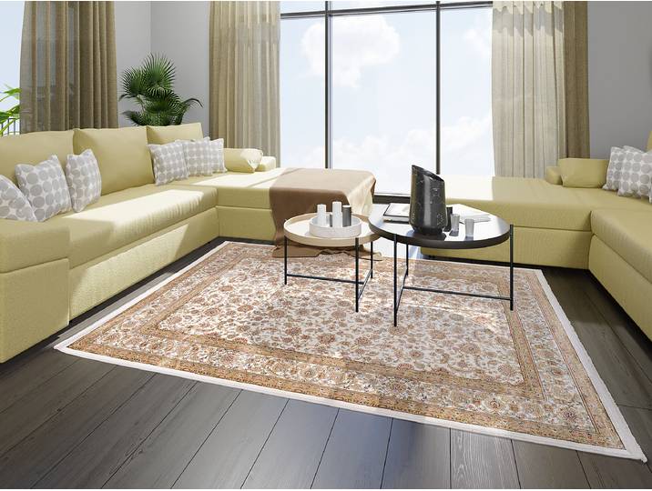 Kurzflorteppich Grazia di Persia Beige/Beige 120 x 180cm Viskose