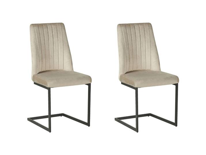 STUHL 2er-Set Samtstoff Grau Lavonia