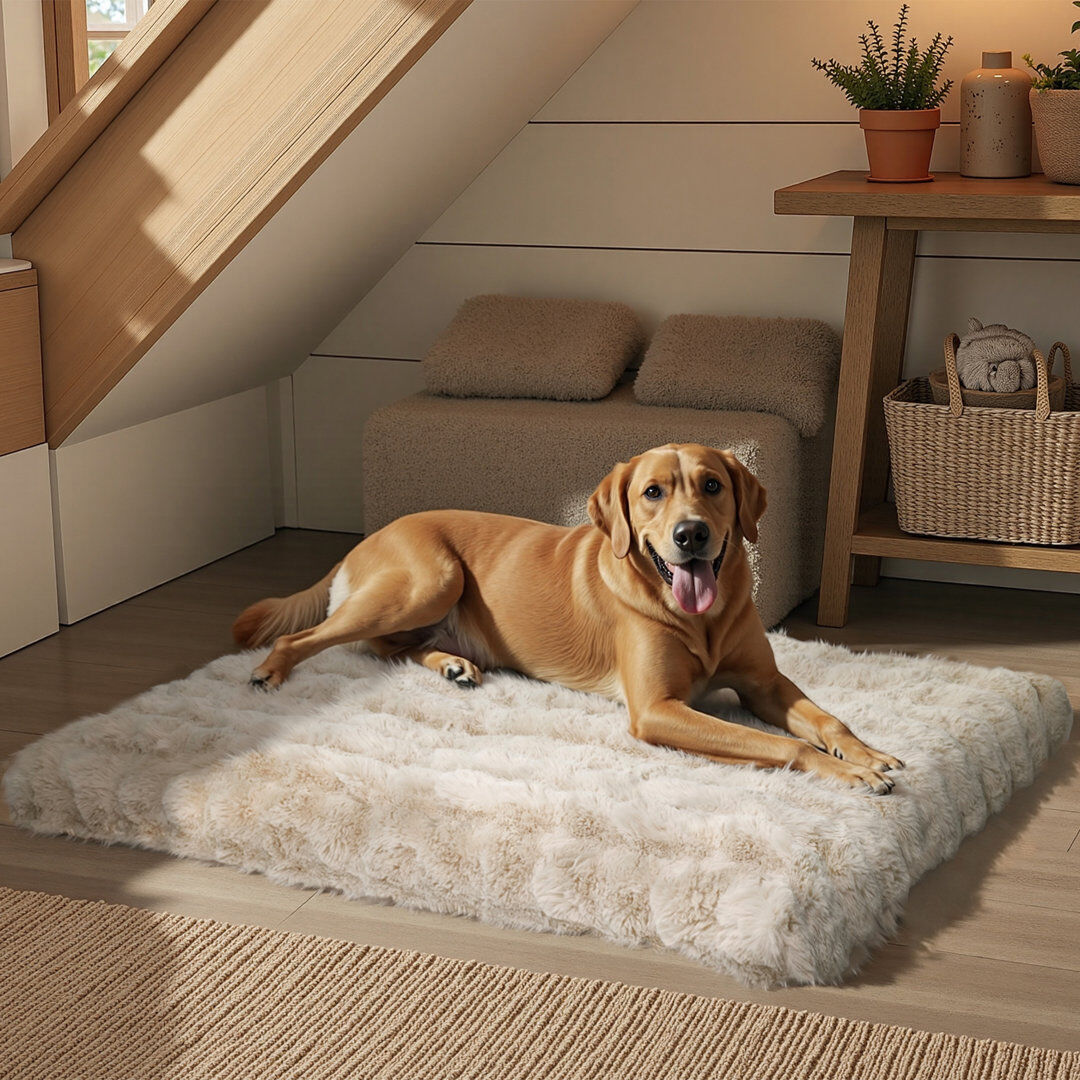 Archie & Oscar Dog Bed Beige 12cm H x 130cm W x 110cm D