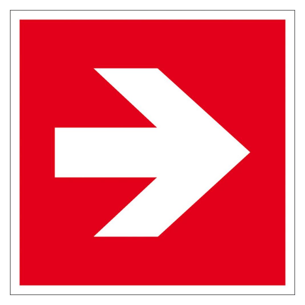 Wolk Brandschutzschild Pfeil Aluminium B x H 150 mm ISO 7010 1 (15.2709)