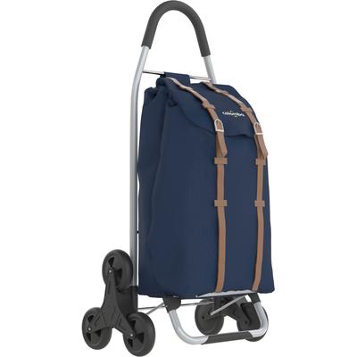 Einkaufstrolley BISCHOF "Treppenmaster XL", blau, B:42cm H:100cm T:30cm, Kunststoff, Stahl, Einkaufskörbe, wasserdichte Tasche aus Polyester