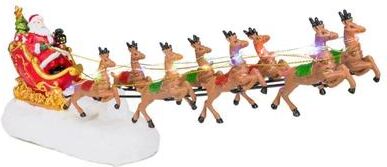 Inspired Living Santas Sleigh & Reindeer LED Light Christmas Village Decor (Indoor Holiday Figurine) Santas Sleigh & Reindeer LED Light Christmas Village Decor (Indoor Holiday Figurine)