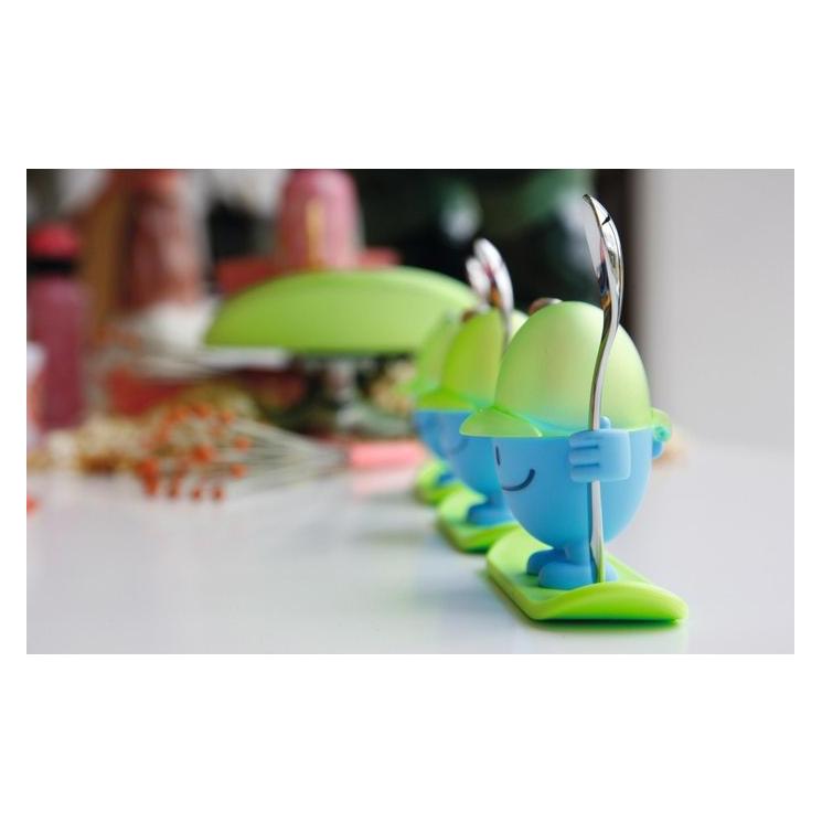 WMF Eierbecher mit Löffel lustiger Eierbecher Kinder Kunststoff McEgg blau (1x) (0616687620)