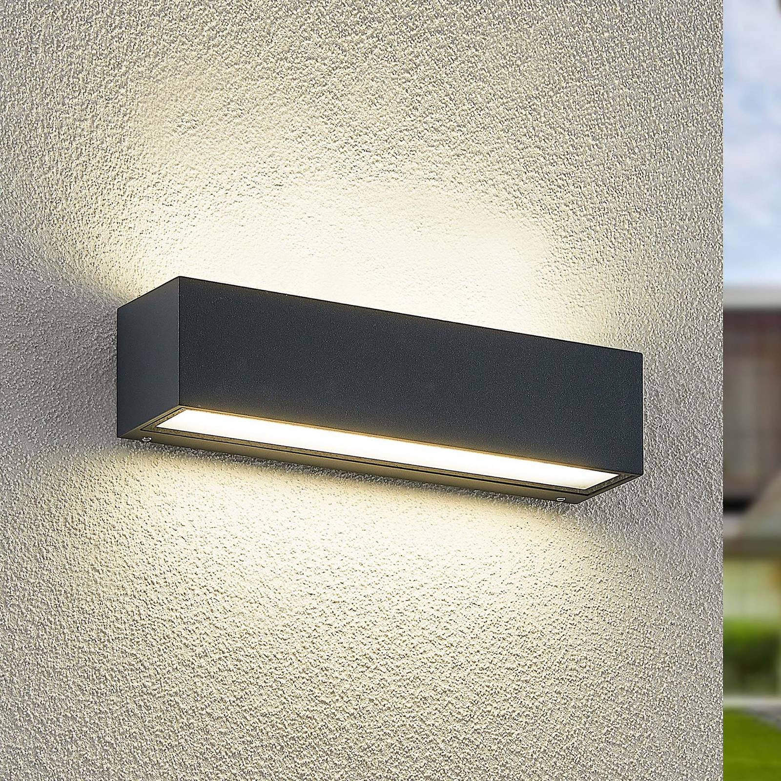LED Aussenwandleuchte Lengo Arcchio, schwarz, Aluminium, Modern, LED Wandleuchte außen