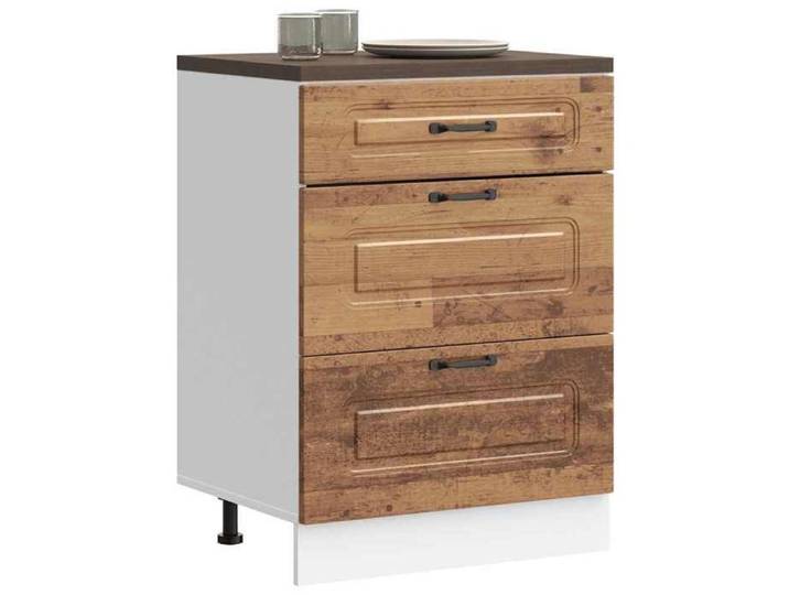Mobilier de Cuisine-Armoire de cuisine Kalmar vieux bois bois d'ingénierie NEUF BM202983882