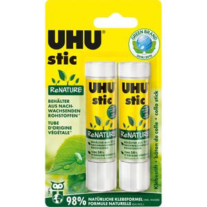 UHU Klebestift ReNature, 8,2g, lösungsmittelfrei, 2 Stück