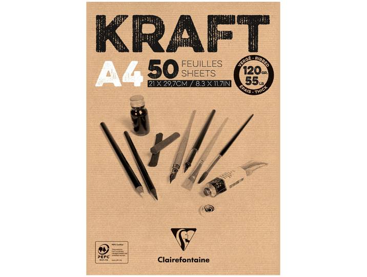 Clairefontaine Clairfontaine Block A4 Kraftpapier 120g 50Blatt