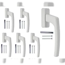 ergonomische Fenstergriffe weiß Standard Aluminium 6 Stück