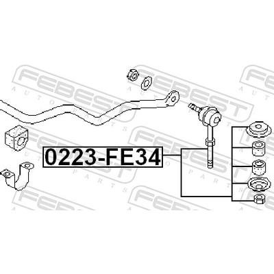 FEBEST Stange/Strebe, Stabilisator 0223fe34 Vorderachse für NISSAN