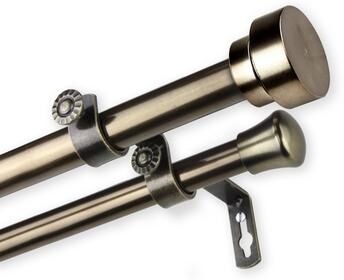 InStyleDesign Bowler Premium Steel Adjustable Double Curtain Rod