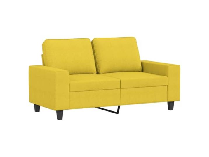 KTHLBRH Sofa-Set, 3-teilig, hellgelb aus Stoff 2-Sitzer-Sofas, Fußstützen, 4 Kissen, Rahmen aus Metall und Sperrholz